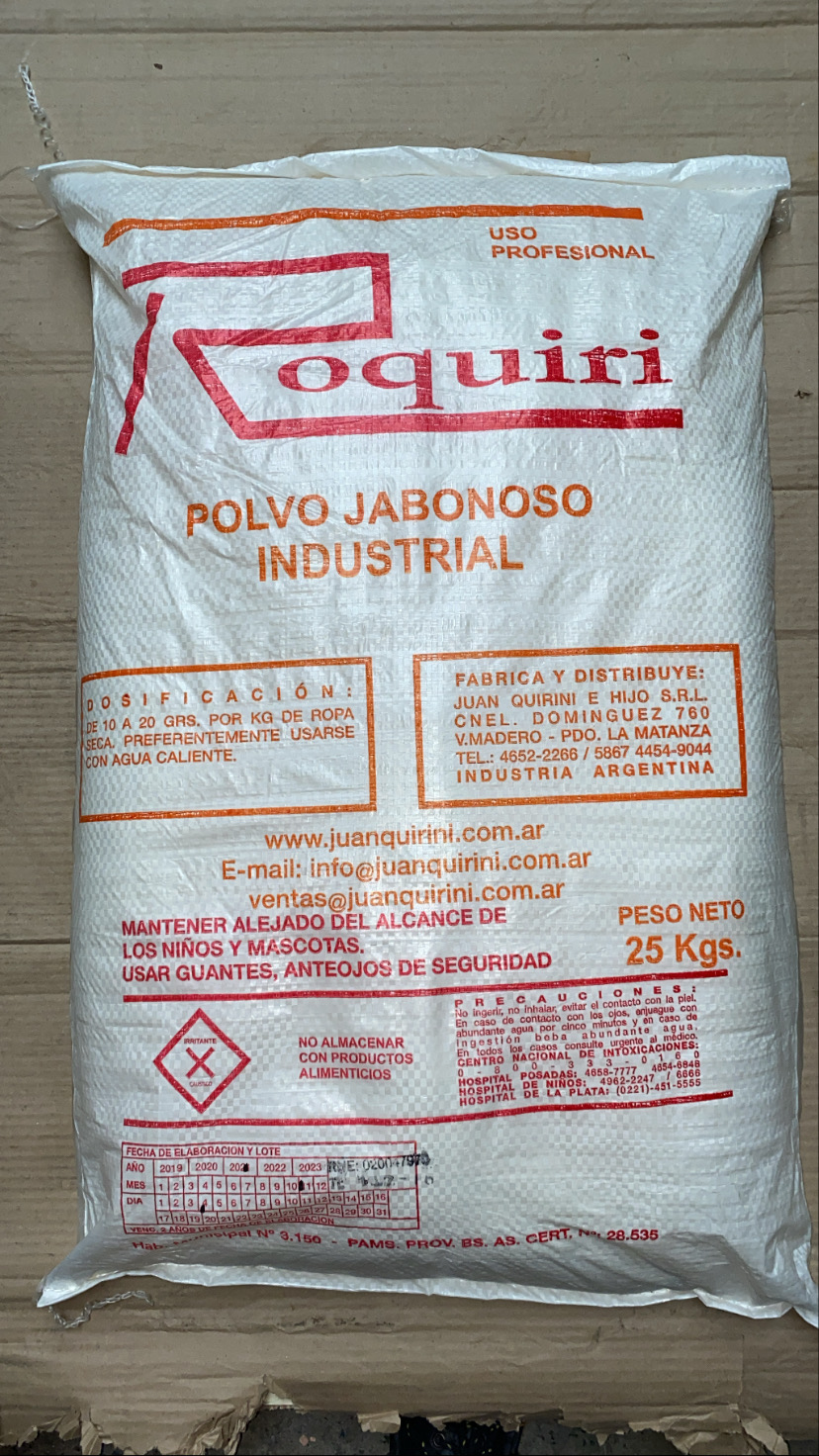 Polvo jabonoso industrial